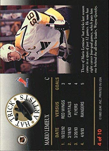 Amazon.com: 1993-94 Leaf Hat Trick Artists #4 Mario Lemieux NHL